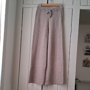 Lilysilk Wide Leg Wool Cashmere Knit Sweater Pants XS Camel